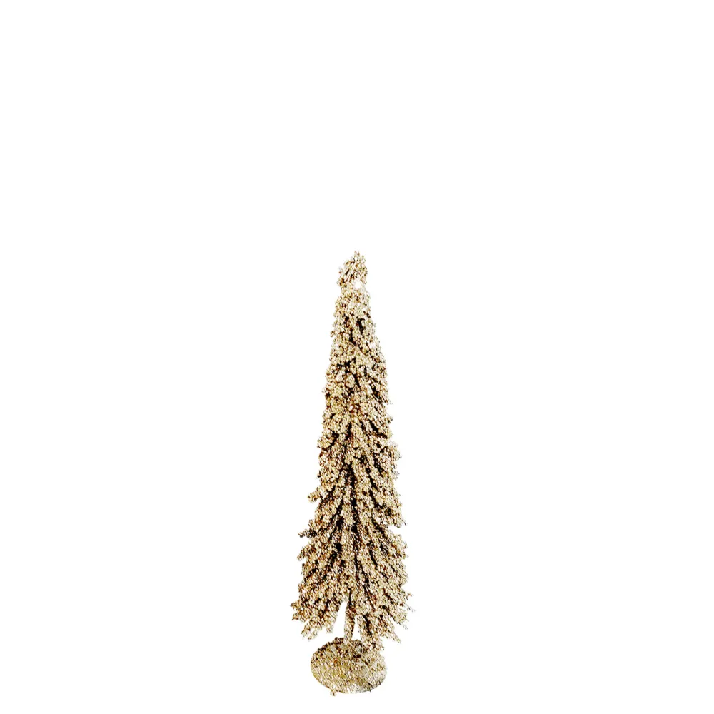New Christmas Forever TREE ALPINE 17″ W/ GOLD BEAD GLITTER