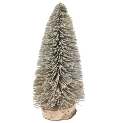 Best Christmas Forever TREE BOTTLE BRUSH BIRCH GRAY 12″ FLOCKED W/ LED LIGHTS