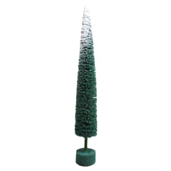 Best Christmas Forever TREE FLOCKED BOTTLE BRUSH 19″ GREEN W/SNOWY TOP