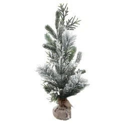 Discount Christmas Forever TREE FLOCKED MIXED PINE 24″ W/ BURLAP BASE