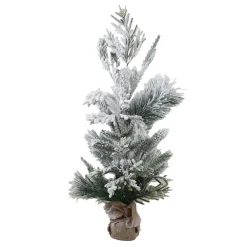 Outlet Christmas Forever TREE FLOCKED MIXED PINE MIXED 28″ W/ BURLAP BASE