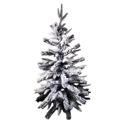 Outlet Christmas Forever TREE FLOCKED PINE 36″ PE & NOBLE MIXED PINE WITH WOODEN BASE