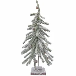 Discount Christmas Forever TREE FLOCKED PVC ALPINE 25″ W/ PINE CONES & BASE