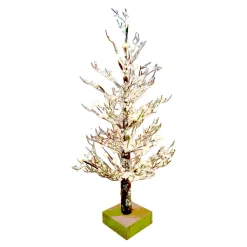 Discount Christmas Forever TREE FROSTED/ ICED 24″ W/ WARM WHITE LED LIGHTS BROWN /CLEAR