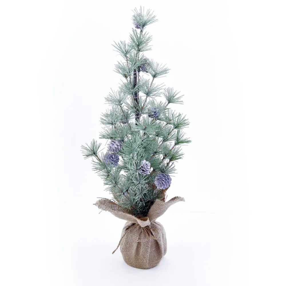 Best Christmas Forever TREE FROSTED NEEDLE PINE 14″ W/ BURLAP BASE