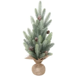 Online Christmas Forever TREE FROSTED PE PINE 20″ W/ PINE CONE & BURLAP BASE