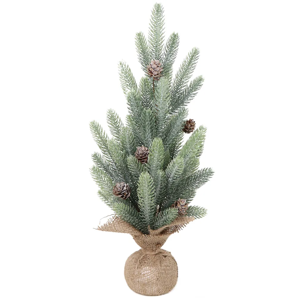 Online Christmas Forever TREE FROSTED PE PINE 20″ W/ PINE CONE & BURLAP BASE