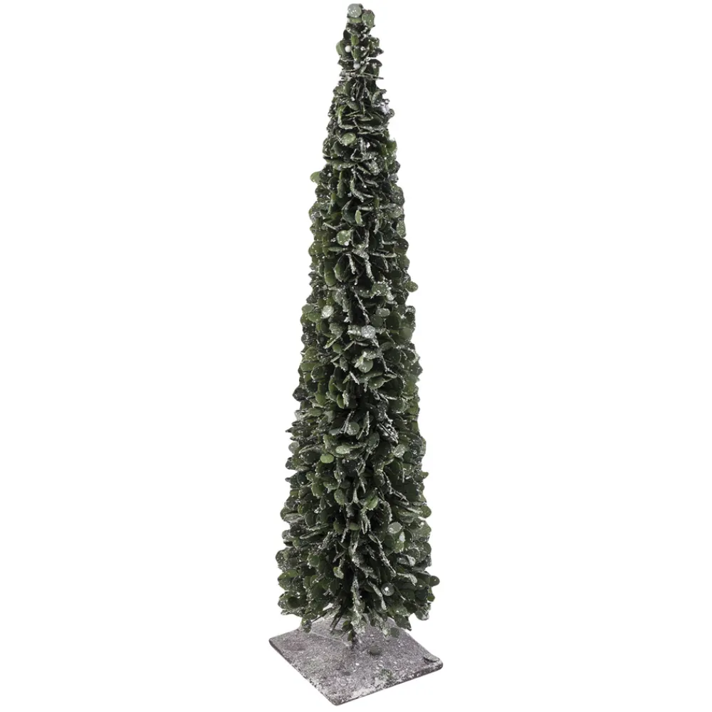 New Christmas Forever TREE MINI LEAVES FROSTED 16″ W/ METAL BASE