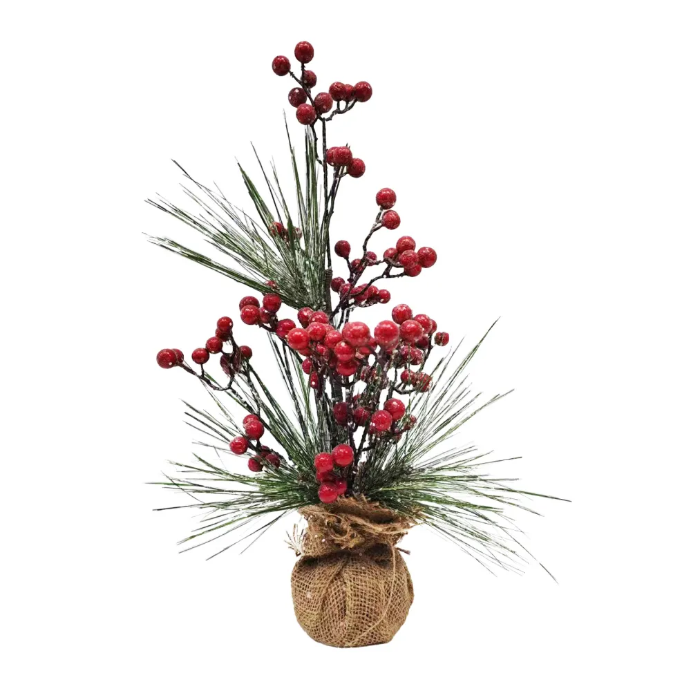 Discount Christmas Forever TREE NAT. NEEDLE PINE 16″ W/ PINE CONES & BURLAP BASE