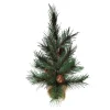 Christmas Forever TREE NAT. NEEDLE PINE 20″ W/ PINE CONES & BURLAP BASE