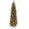 New Christmas Forever TREE PENCIL PINE 7′ 606 TIPS 300 LED WARM WHITE LIGHTS GREEN PVC