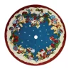 Christmas Forever TREE SKIRT 52″ BLUE TAPESTRY , SNOWMEN & TOYS DESIGN