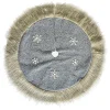 New Christmas Forever TREE SKIRT 39.5″ FAUX FUR GRAY W/ SNOWFLAKE