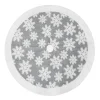 Online Christmas Forever TREE SKIRT 48″ GRAY/WHITE SNOWFLAKES W/ SHERPA BORDER