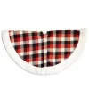 Best Christmas Forever TREE SKIRT 20″ MINI RED/ BLACK / WHITE PLAID W/SHERPA BORDER