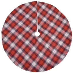 Best Christmas Forever TREE SKIRT 20″ MINI RED/ GRAY PLAID
