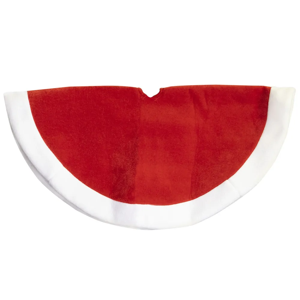 Online Christmas Forever TREE SKIRT 20″ MINI RED VELVET W/ FLEECE BORDER