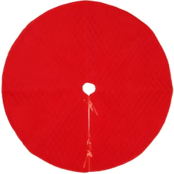 Sale Christmas Forever TREE SKIRT 42″ RED VELVET QUILTED