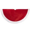 New Christmas Forever TREE SKIRT 48″ RED VELVET W/FLEECE BORDER