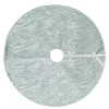 Outlet Christmas Forever TREE SKIRT 46″ SILVER/ WHITE 46″ W/ WAVE DESIGN