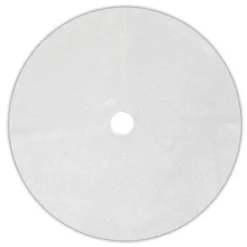Hot Christmas Forever TREE SKIRT 48″ WHITE IRID. CURLY FAUX FUR