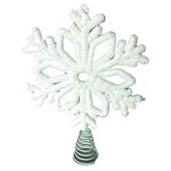 Best Christmas Forever TREE TOP SNOWFLAKE WHITE FLOCKING 10″