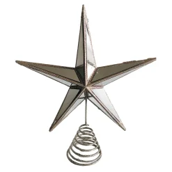 Christmas Forever TREE TOP STAR 11″ MIRROR CHAMPAGNE GOLD W/ GLITTER