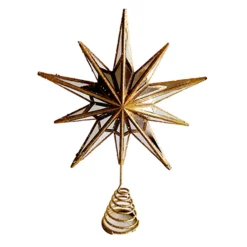 Outlet Christmas Forever TREE TOP STAR GOLD 12″ HALF CONVEX MIRROR WITH GLITTER