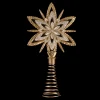 Hot Christmas Forever TREE TOP STAR GOLD GLITTER 7.5″ GOLD SPANGLE 3D