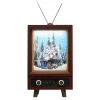 Outlet Christmas Forever VINTAGE TV WITH ALPINE & MOVING TRAIN SNOWING SCENE 17″