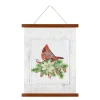 Discount Christmas Forever WALL SCROLL CARDINAL ON A POINSETTIA & PINE 15.5″x19.5″