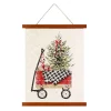 Online Christmas Forever WALL SCROLL WAGON W/ TREE 12″x15.5″