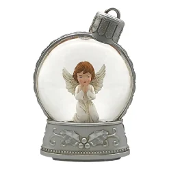Clearance Christmas Forever WATER GLOBE PRAYING ANGEL 5.5″ W/ GLITTER, LED, B/O