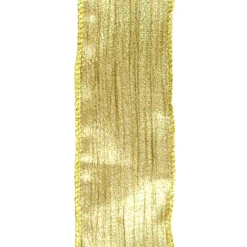 Outlet Christmas Forever WIRED RIBBON 2.5″X10 YDS GOLD/ BRONZE WRINKLE LOOK