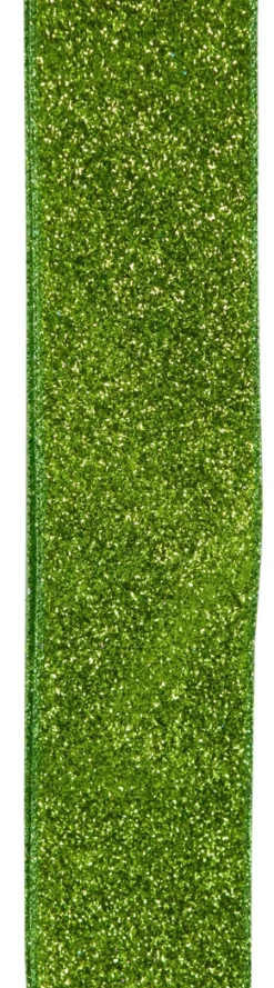Best Christmas Forever WIRED RIBBON 2.5″X10 YDS GREEN GLITTER