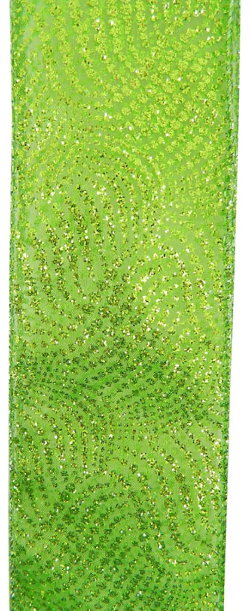 Outlet Christmas Forever WIRED RIBBON 2.5″X10 YDS GREEN (CHARTREUSE) W/SWIRL PATTERN