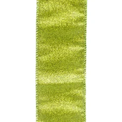 Clearance Christmas Forever WIRED RIBBON 2.5″X10 YDS GREEN GLTR LOOK