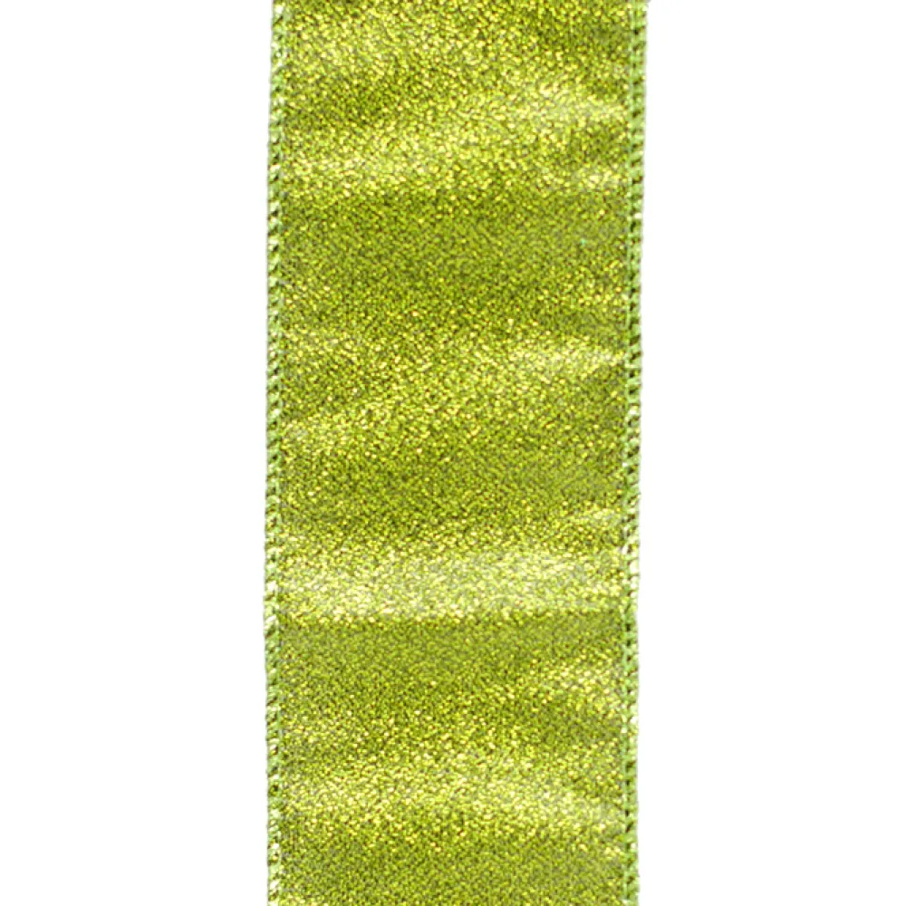 Clearance Christmas Forever WIRED RIBBON 2.5″X10 YDS GREEN GLTR LOOK