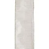 Clearance Christmas Forever WIRED RIBBON 2.5″X10 YDS IVORY W/ GLD/ SIL IRR. STRIPES