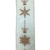 Online Christmas Forever WIRED RIBBON 2.5″X10 YDS IVORY W/ GOLD SNOWFLAKES IN BALL