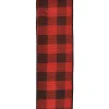 Christmas Forever WIRED RIBBON 2.5″X10 YDS RED/ BLACK BURLAP LOOK CHECK
