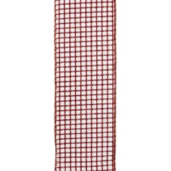 Discount Christmas Forever WIRED RIBBON 2.5″X10 YDS RED NET W/ RED GLITTER