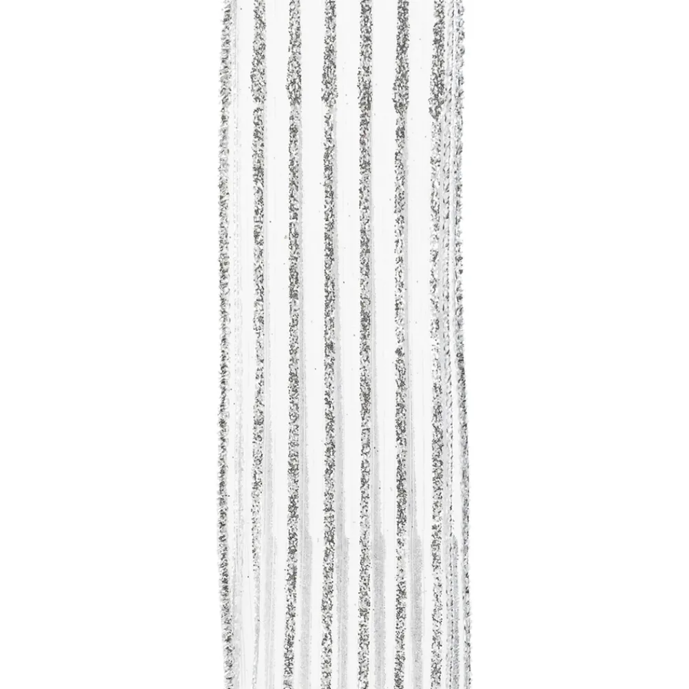 Online Christmas Forever WIRED RIBBON 2.5″X10 YDS SILVER SHEER W/ SILVER GLITTER