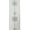 Christmas Forever WIRED RIBBON 2.5″X10 YDS WHITE W/ SILVER SNOWFLAKES IN BALL