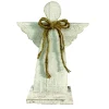 Christmas Forever WOODEN ANGEL 12″ WHITE WASH FINISH W/ YARN BOW
