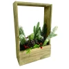 Clearance Christmas Forever WOODEN PLANTER BOX 6″ X 15″ W/ FLOCKED GREENERY AND RED BERRIES