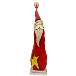 New Christmas Forever WOODEN SANTA STANDING W/BASE 4″X2″X15″