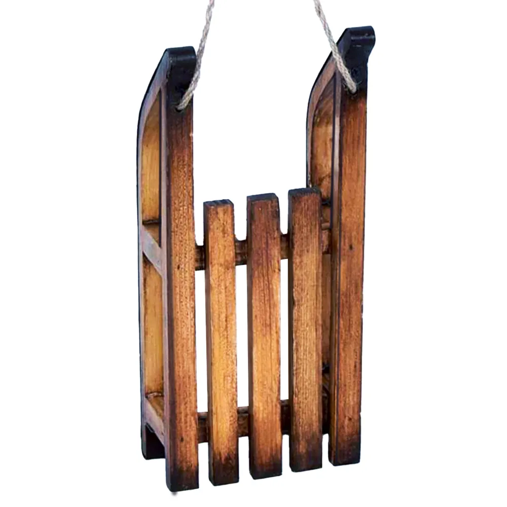 Outlet Christmas Forever WOODEN SLEIGH 9.5″ BROWN/NAT
