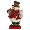 Best Christmas Forever WOODEN SNOWMAN STAND 12.5″ HOLDING CANDY CANE
