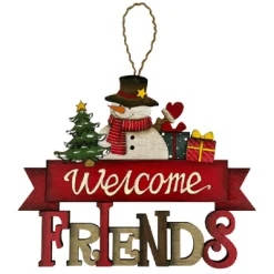 Outlet Christmas Forever WOODEN WALL DECOR SNOWMAN 9.5″ W/”WELCOME FRIENDS”